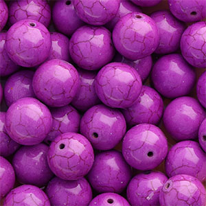 Perles en c&eacute;ramique 16&nbsp;mm Violet