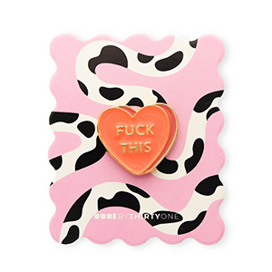 BY31&reg; Pin "Fuck this" sur la carte Rose clair-noir-blanc-corail-dor&eacute;