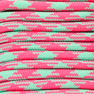 Paracorde tendance 6.5 mm Rose hot-vert menthe