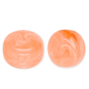 Perles acryliques disque P&ecirc;che n&eacute;on-marbr&eacute;