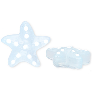 Perles en verre &agrave; la main &eacute;toile de mer Bleu clair transparent-blanc