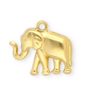 Breloques en acier Inox &eacute;l&eacute;phant Dor&eacute;