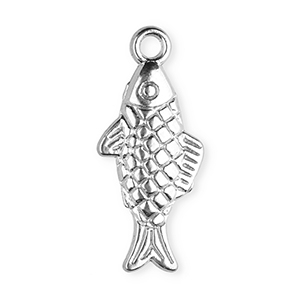 Breloques en acier Inox poisson Argent&eacute;