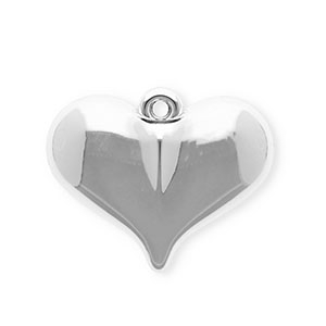 Pendentifs acryliques coeur Argent&eacute;
