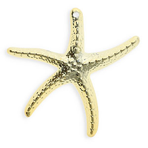 Pendentifs acryliques &eacute;toile de mer Dor&eacute;