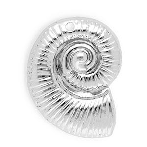 Pendentifs acryliques coquillage Argent&eacute;