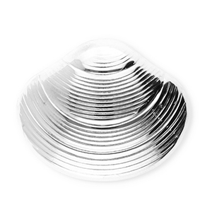 Broches accroche-regard en acier inox coquille Argent&eacute;