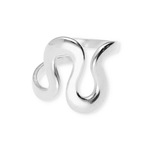 Bagues en acier Inox ondul&eacute;e Argent&eacute;