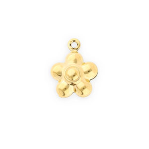 Breloques en acier Inox fleur Dor&eacute;
