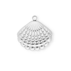 Breloques en acier Inox coquille Argent&eacute;