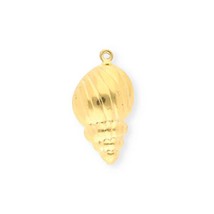 Breloques en acier Inox coquille Dor&eacute;