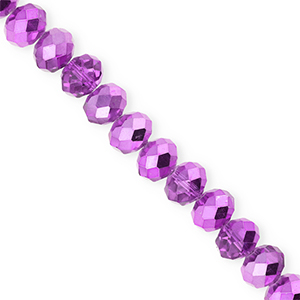 Perles &agrave; facettes 8x6&nbsp;mm disque Heishi Violet-pearl shine coating