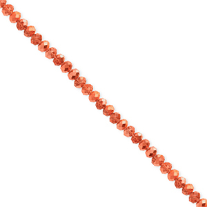 Perles &agrave; facettes 3x2&nbsp;mm disque Heishi Orange corail-pearl shine coating