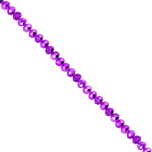 Perles &agrave; facettes 3x2&nbsp;mm disque Heishi Violet fonc&eacute;-pearl shine coating