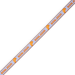 BY31&reg; Ruban texte "Bonjour" Bleu lavande-orange-marron