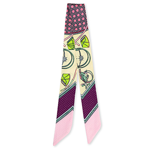 Bandana foulard avec impression dense Rose clair-jaune clair-violet