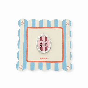 BY31&reg; Breloques en laiton Eco-brass avec &eacute;maill&eacute;e ovale Ciao bella"" Argent&eacute;-rose clair-rouge