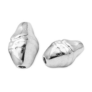 Perles en m&eacute;tal DQ ovale Argent&eacute; antique (sans nickel)