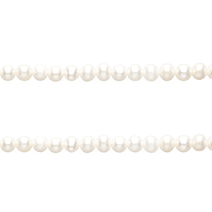 TQ Perles d'eau douce rond 5 mm Blanc naturel