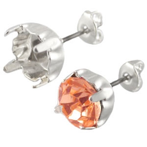Boucles d'oreilles puces DQ pour chaton SS29 Argent&eacute;
