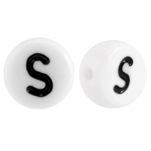 Perles acryliques alphabet lettre S blanc