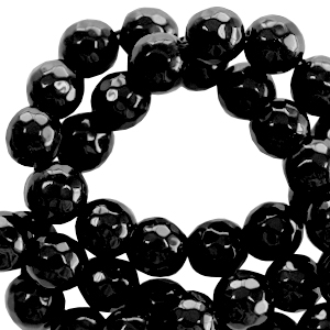 Pierres naturelles facett&eacute;es 4mm Noir