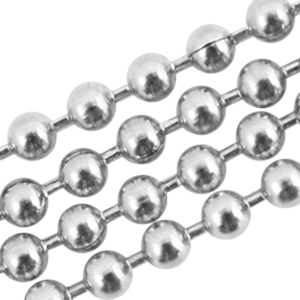 Cha&icirc;ne &agrave; billes en acier inox 2mm argent&eacute; (inox)
