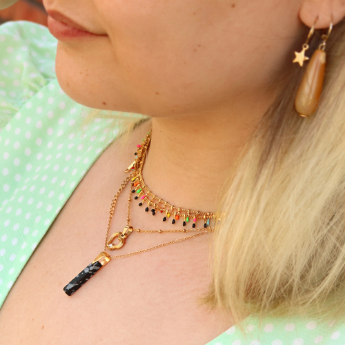 Inspiration de bijoux avec le nouveau jaseron en acier inox avec les pointes color&eacute;es &agrave; l&rsquo;huile :