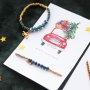 Bracelets fins de perles &agrave; facettes avec des nouvelles cartes &agrave; bijoux en th&egrave;me d&rsquo;hiver 