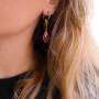 Boucles d&rsquo;oreilles fantaisies en Crystal Glass et m&eacute;tal DQ