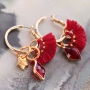 Boucles d&rsquo;oreilles fantaisies en Crystal Glass et m&eacute;tal DQ