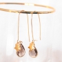 Boucles d&rsquo;oreilles fantaisies en Crystal Glass et m&eacute;tal DQ