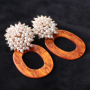 Boucles d&rsquo;oreilles et broches festives avec des grappes de perles et des pompons ronds !