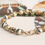 Ces bijoux exclusifs sont confectionn&eacute;s avec des perles en pierre naturelle jade et de l&rsquo;Artistic Wire :