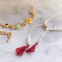 D&eacute;couvrez ici comment confectionner des bijoux tendance avec des perles, des breloques et des connecteurs arc-en-ciel en m&eacute;tal DQ 