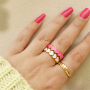 Pr&eacute;sentoirs &agrave; bijoux complets avec diverses bagues