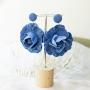 Inspiration avec des boucles d&rsquo;oreilles en raphia et denim