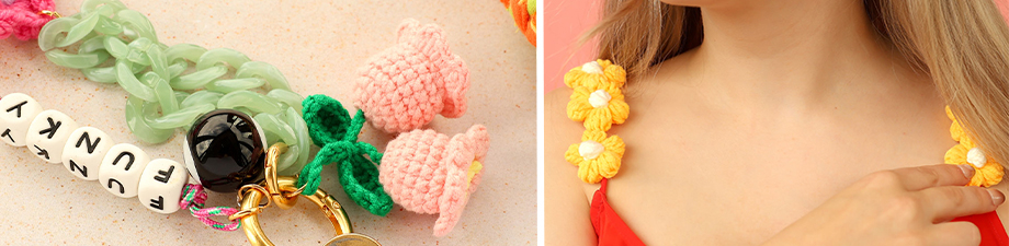 Nouveau ! Porte-clés crochetés et pendentifs en résine Nouveau ! Porte-clés crochetés et pendentifs en résine